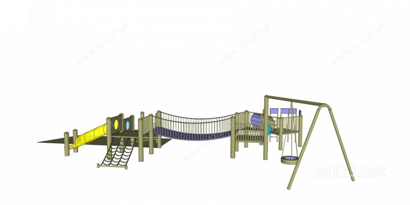 儿童景观游乐设施公园SU模型下载草图大师sketchup模型