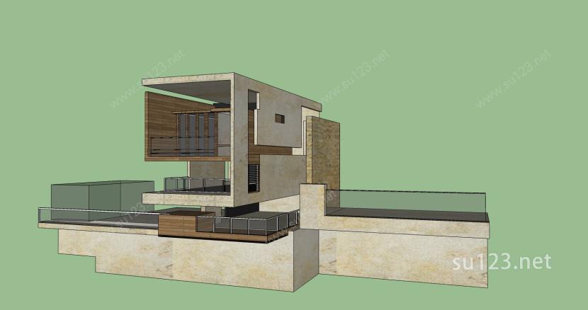 现代住宅设计精模10SU模型