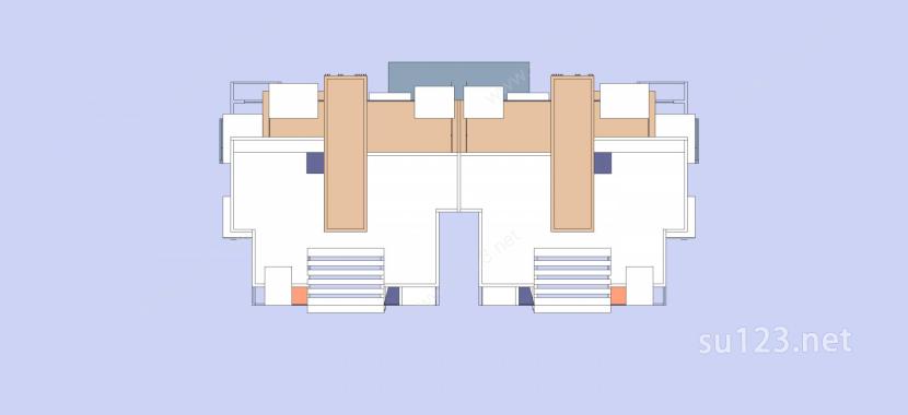 现代小高层住宅SU模型下载草图大师sketchup模型