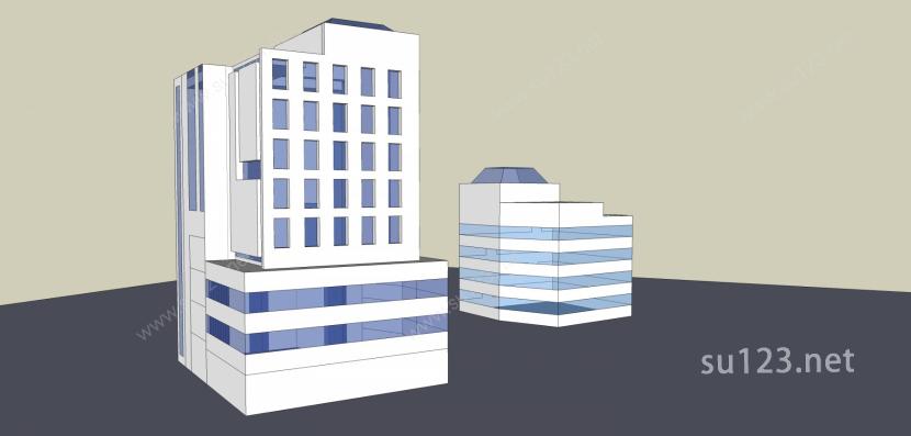 现代办公大楼模型SU模型