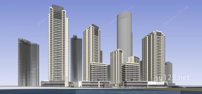 重庆瑞安多、高、超高层住宅项目详细模型SU模型