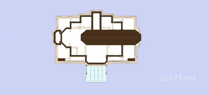 古典风格小高层住宅SU模型下载草图大师sketchup模型