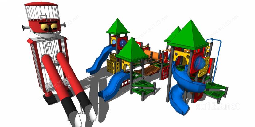 儿童景观游乐设施公园32SU模型