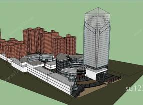 现代办公楼方案SU模型