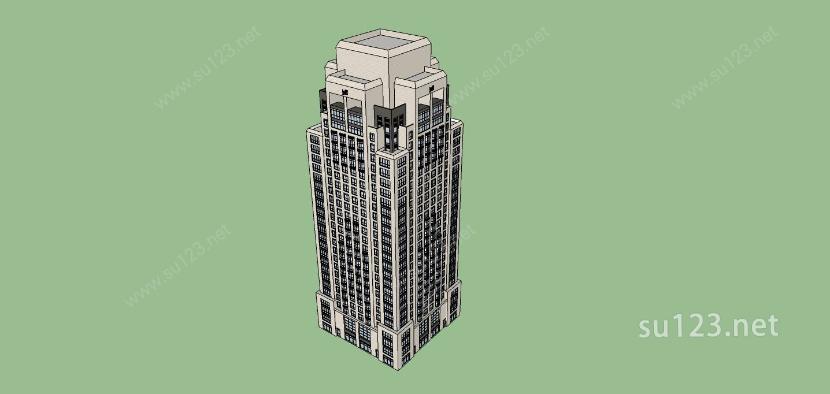 现代风格高层住宅楼SU模型下载草图大师sketchup模型