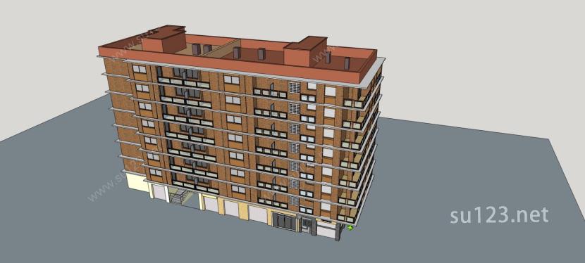 现代小高层住宅公寓SU模型下载草图大师sketchup模型
