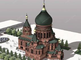 圣索菲亚教堂模型及成品图SU模型