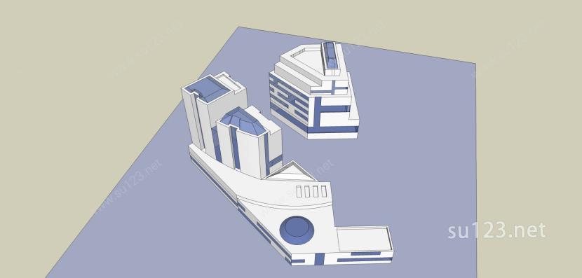 多层办公大楼SU模型下载草图大师sketchup模型