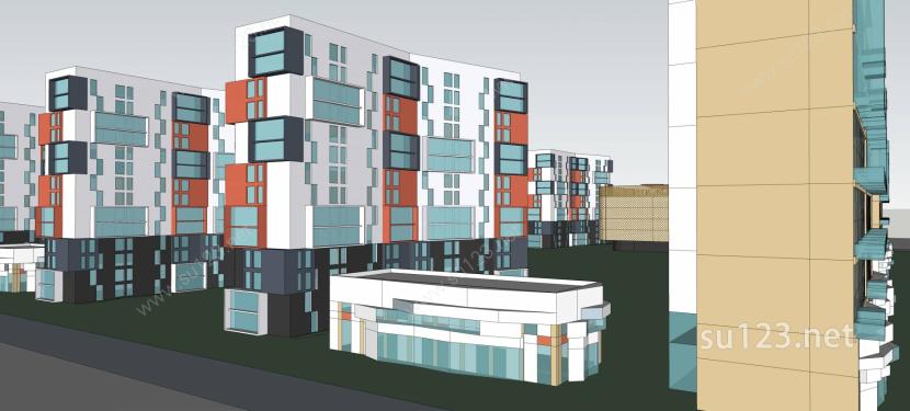 盐城盒子住宅1SU模型下载草图大师sketchup模型