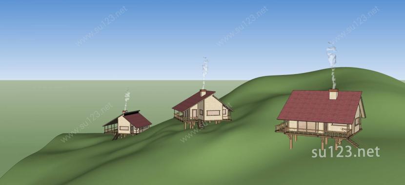 欧式风格住宅SU模型下载草图大师sketchup模型