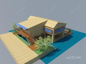 海边小木屋SU模型