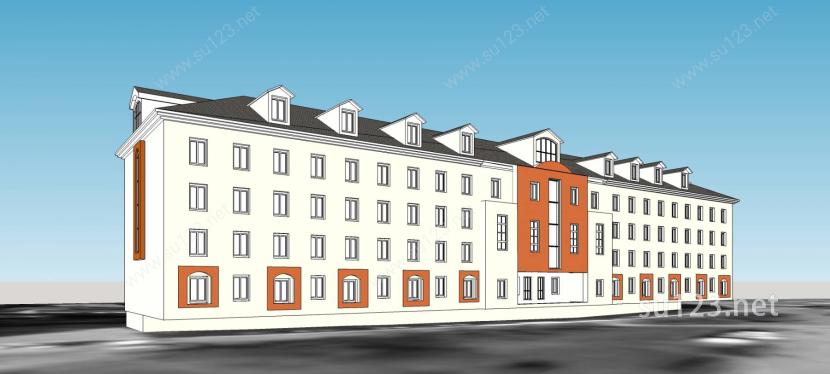 欧式多层公寓SU模型