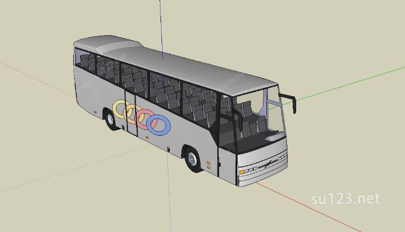 Volvo大巴车SU模型下载草图大师sketchup模型