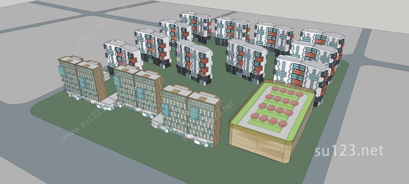 盐城盒子住宅1SU模型下载草图大师sketchup模型