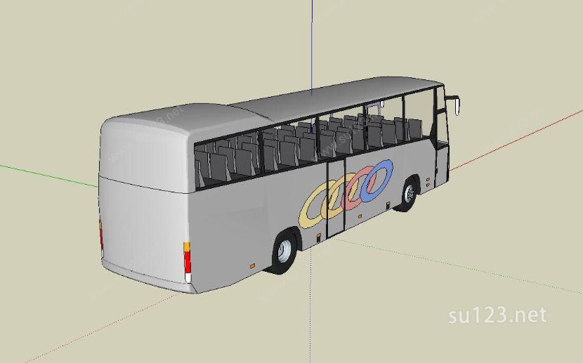 Volvo大巴车SU模型下载草图大师sketchup模型