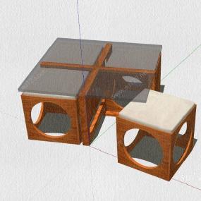 家具精品系列合集-组合桌椅SU模型