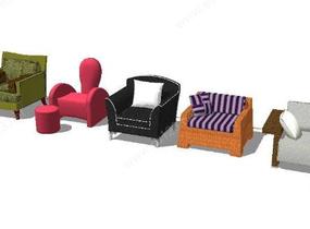 单人沙发2SU模型