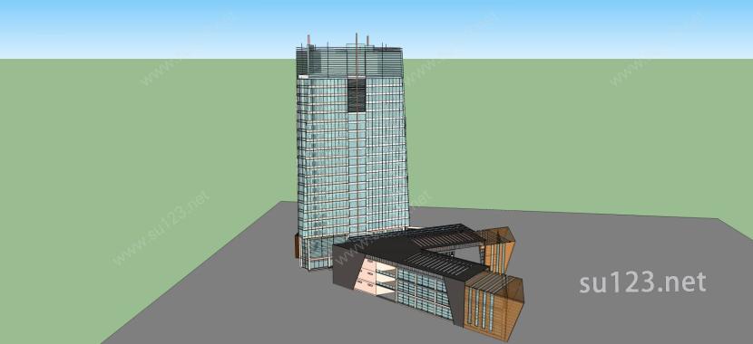 现代商业住宅SU模型下载草图大师sketchup模型