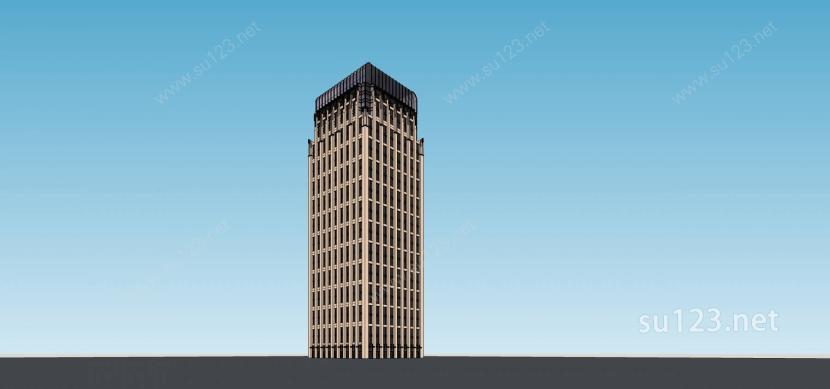 新古典风格高层办公楼SU模型
