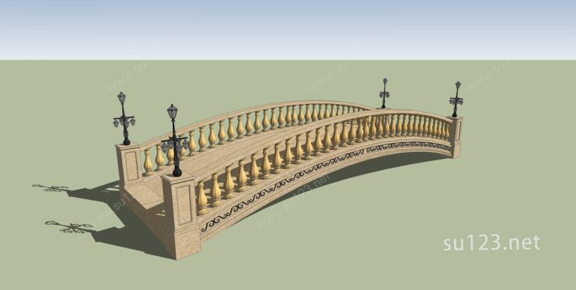 欧式拱桥010SU模型