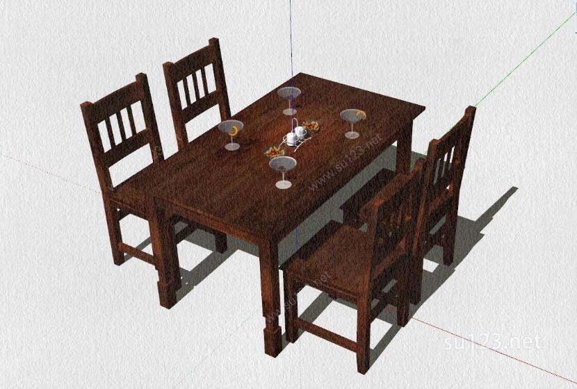 家具精品系列合集-组合桌椅SU模型下载草图大师sketchup模型