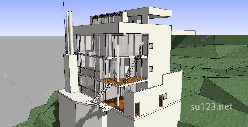 迈耶 道格拉斯住宅SU模型下载草图大师sketchup模型
