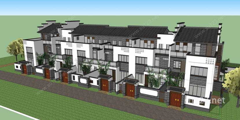 中式别墅ySU模型