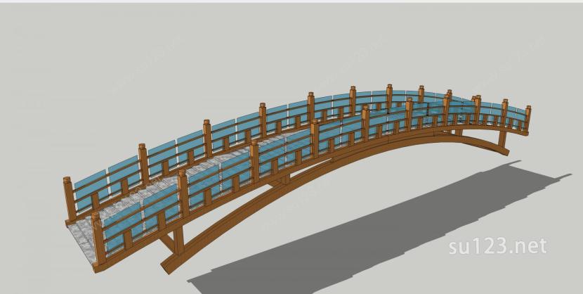 人行桥1木桥014SU模型