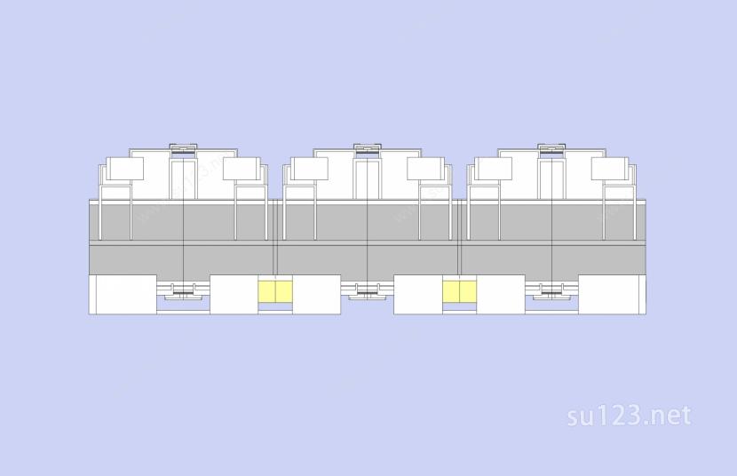 现代小高层住宅楼SU模型下载草图大师sketchup模型