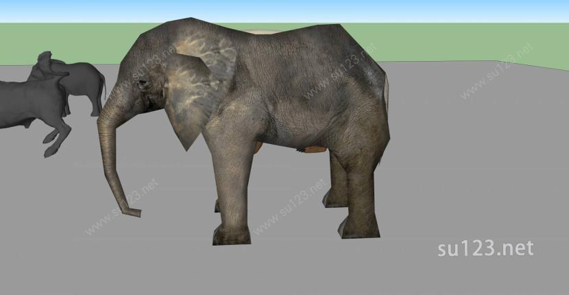 3D动物整合-狗牛猪大象等SU模型