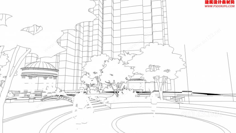 住宅 小区 景观34SU模型下载草图大师sketchup模型