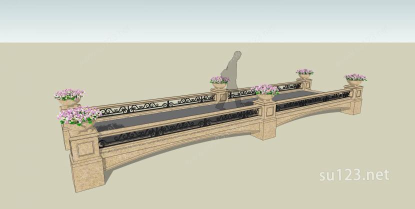 欧式拱桥011SU模型下载草图大师sketchup模型