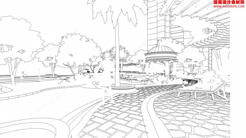 住宅 小区 景观34SU模型下载草图大师sketchup模型