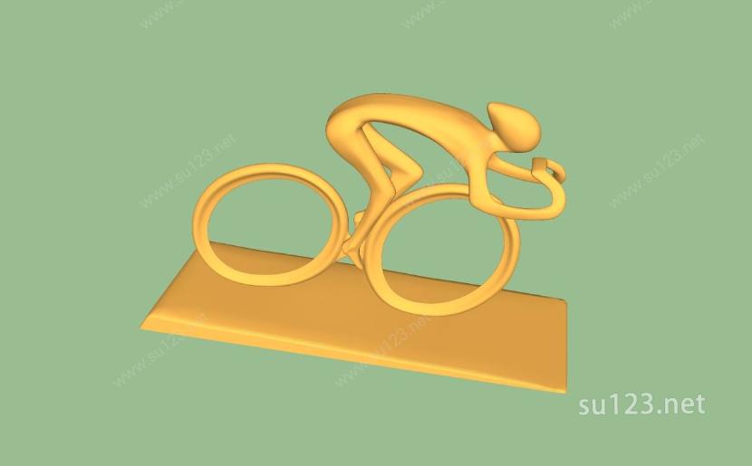 自行车雕塑SU模型下载草图大师sketchup模型