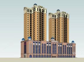 维吾尔风格商业住宅SU模型