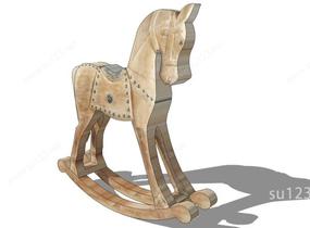 现代马动物雕塑设计SU模型