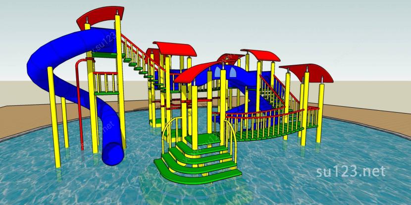 儿童景观游乐设施公园6SU模型下载草图大师sketchup模型