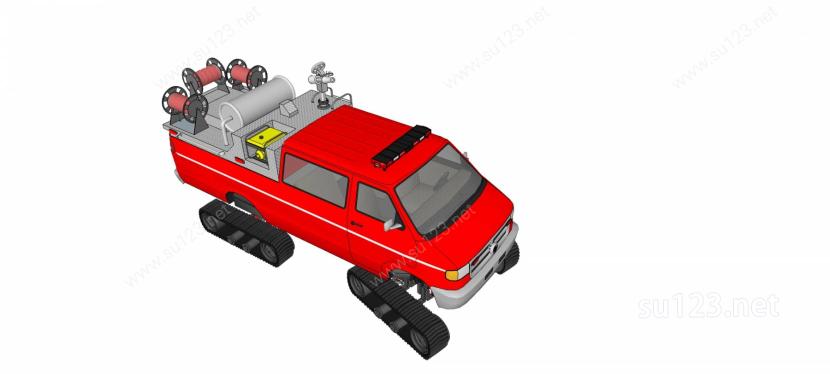 消防车SU模型下载草图大师sketchup模型