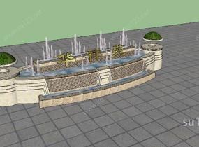 景观-喷水池SU模型