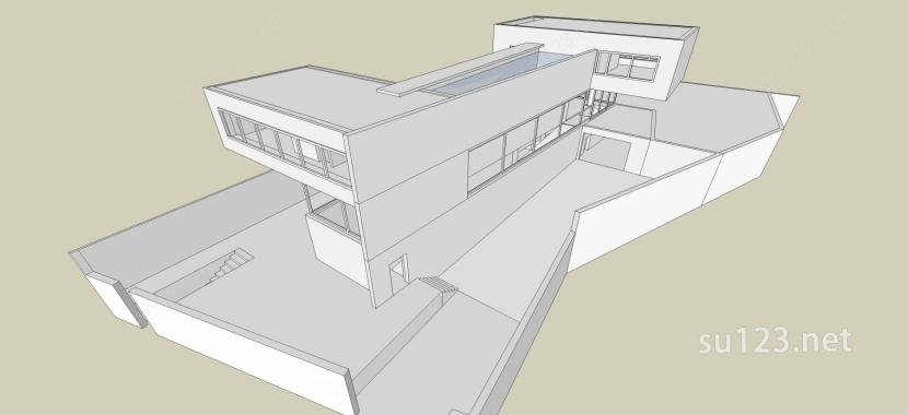 现代风格住宅SU模型下载草图大师sketchup模型