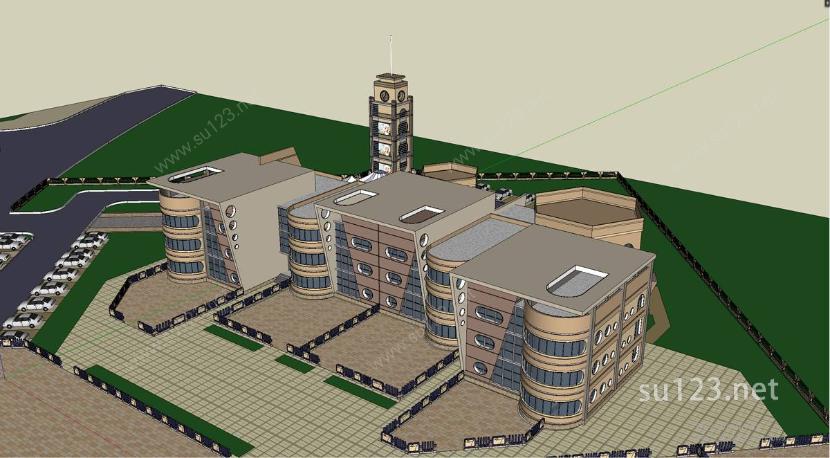 教育建筑002SU模型