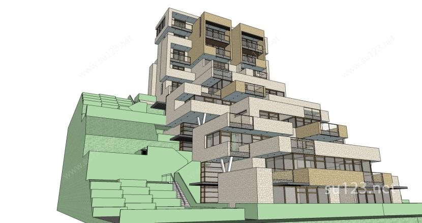 现代住宅设计精模08SU模型下载草图大师sketchup模型
