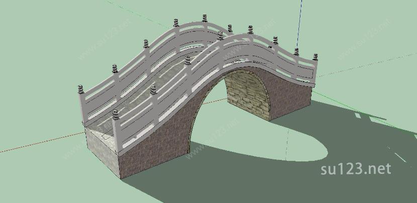 石拱桥经典SU模型