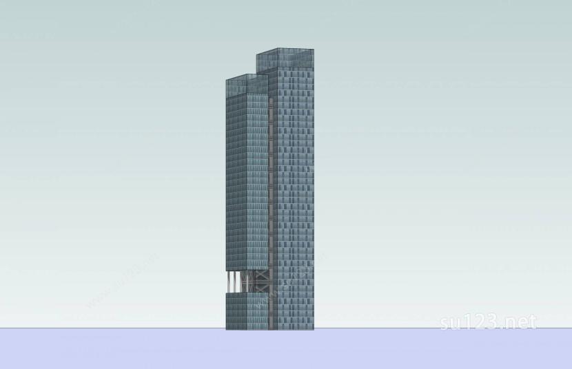 现代高层办公楼SU模型下载草图大师sketchup模型