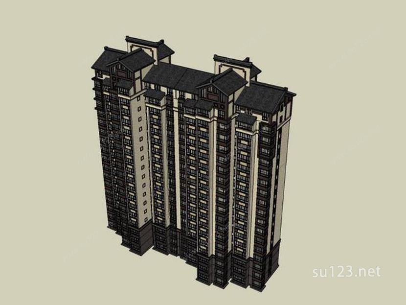 中式高层住宅HUSU模型