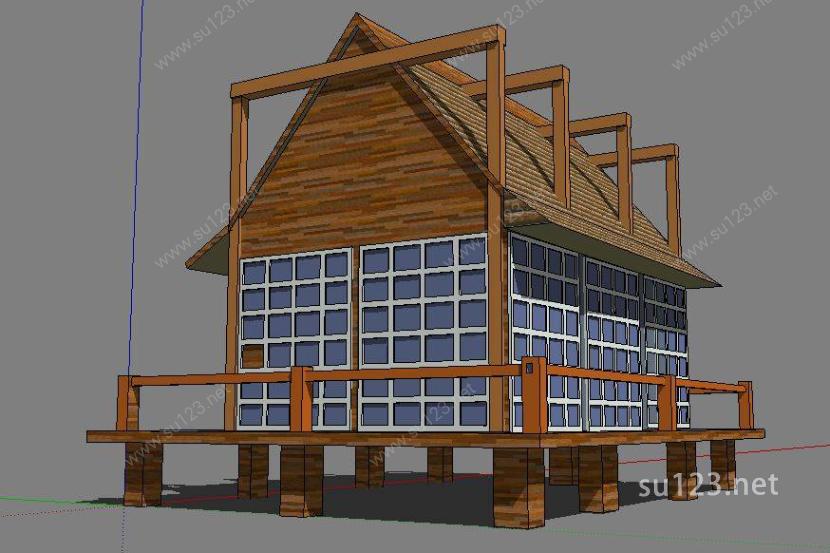 木质景观小屋SU模型