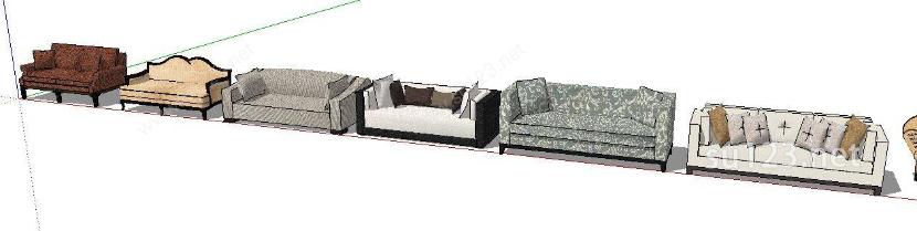 长形沙发1SU模型下载草图大师sketchup模型