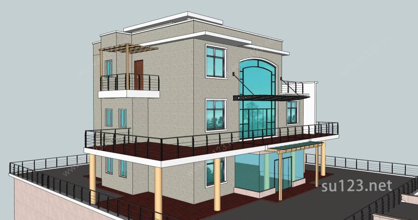 现代住宅设计精模07SU模型