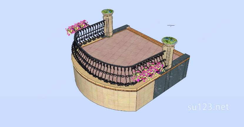 建筑构件-栏杆SU模型
