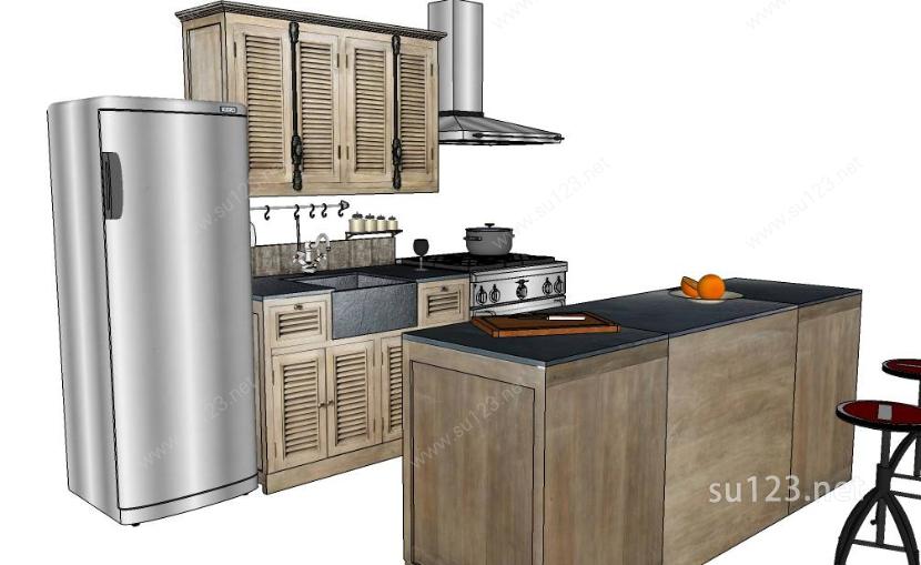 室内家具厨房8SU模型下载草图大师sketchup模型